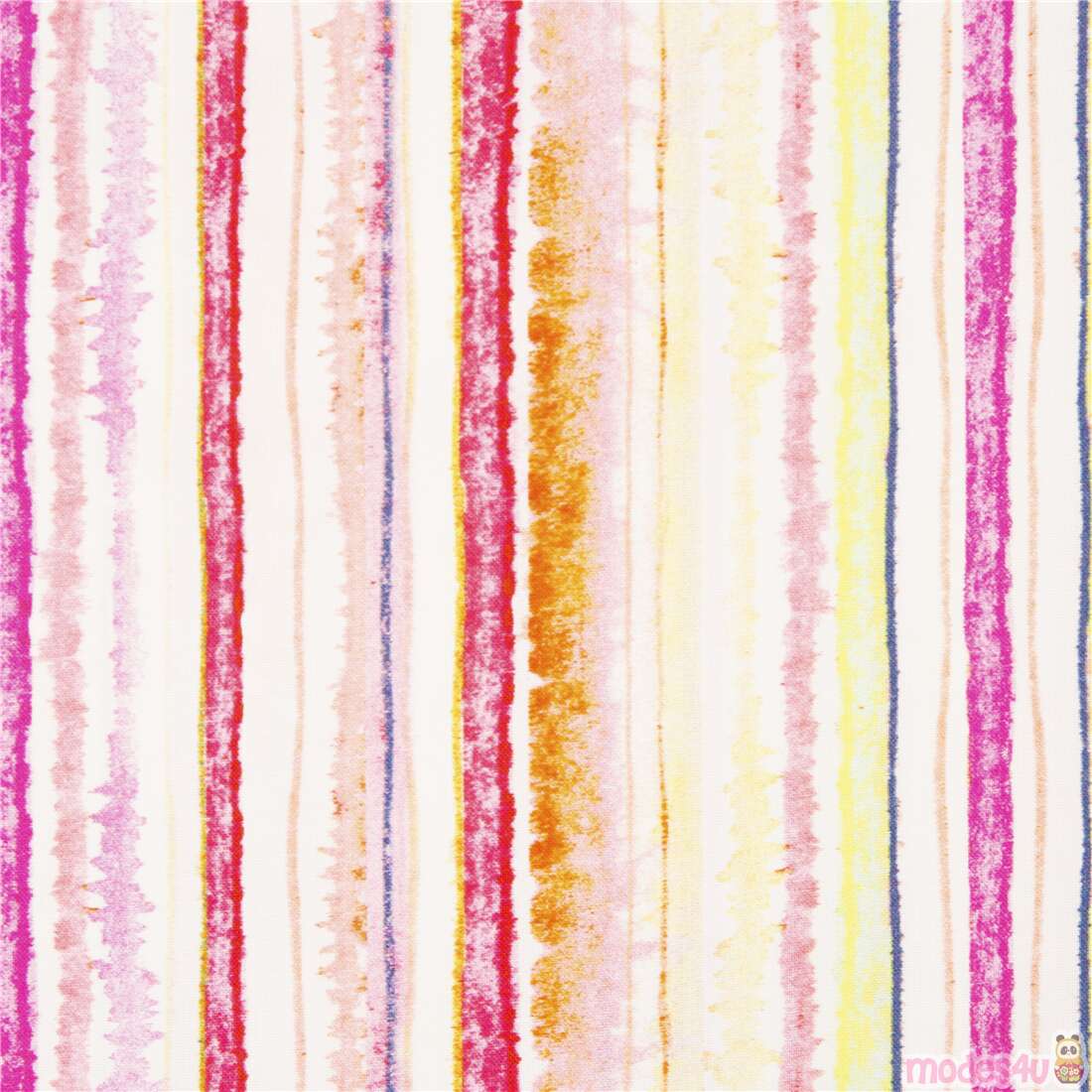 Warm Blurry Watercolour Stripes Fabric