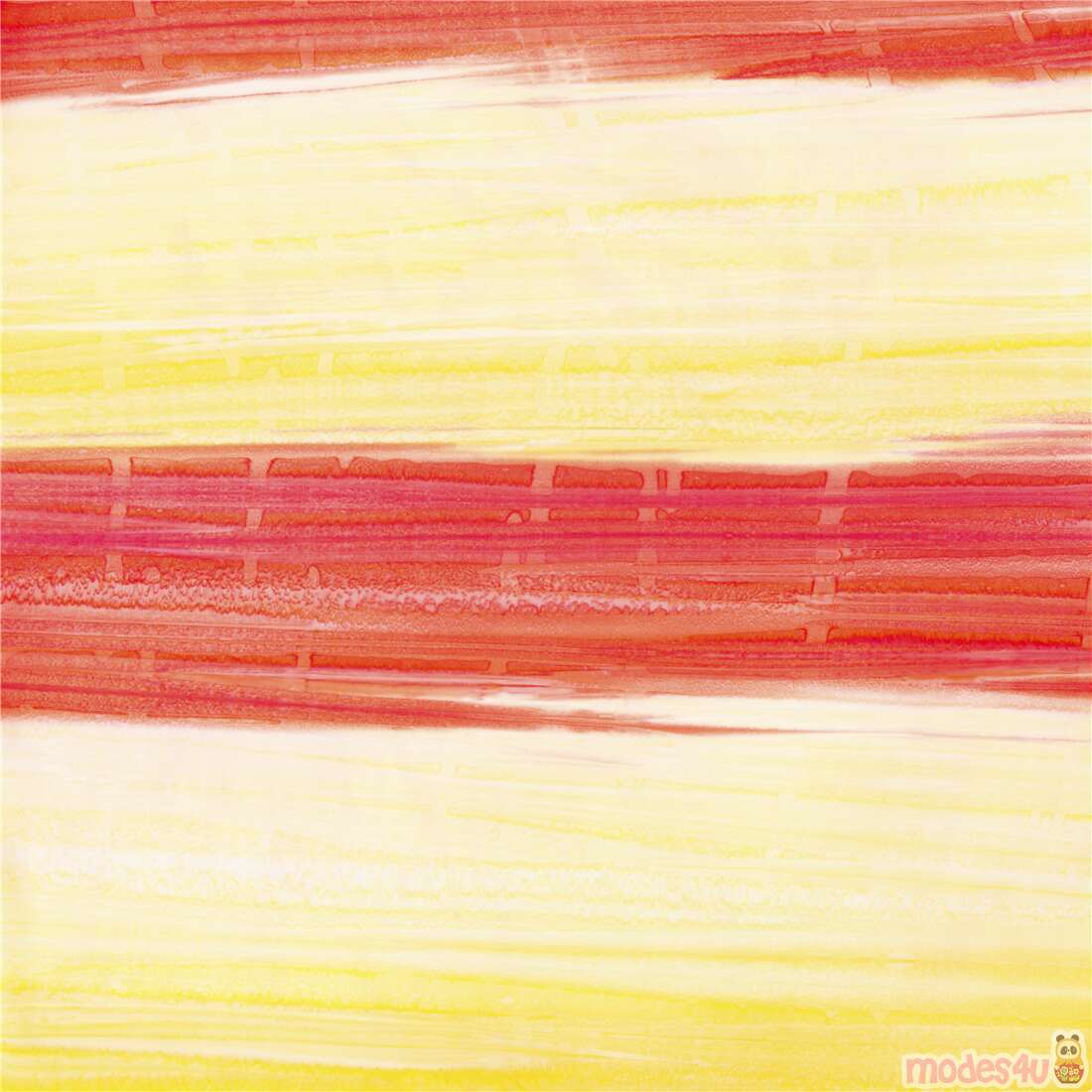 Batik Splotchy Stripes Red Yellow Fabric