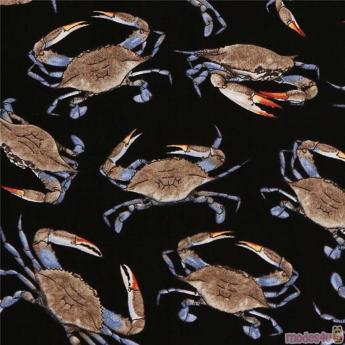 Watercolour Crab on Beach Fabric