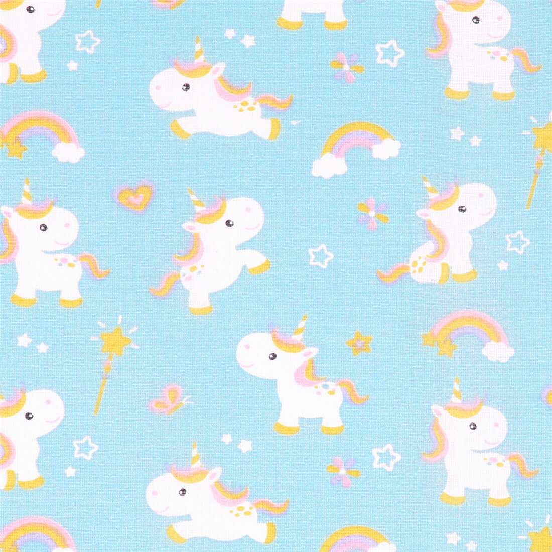 Cute Baby Unicorns Rainbows Fabric