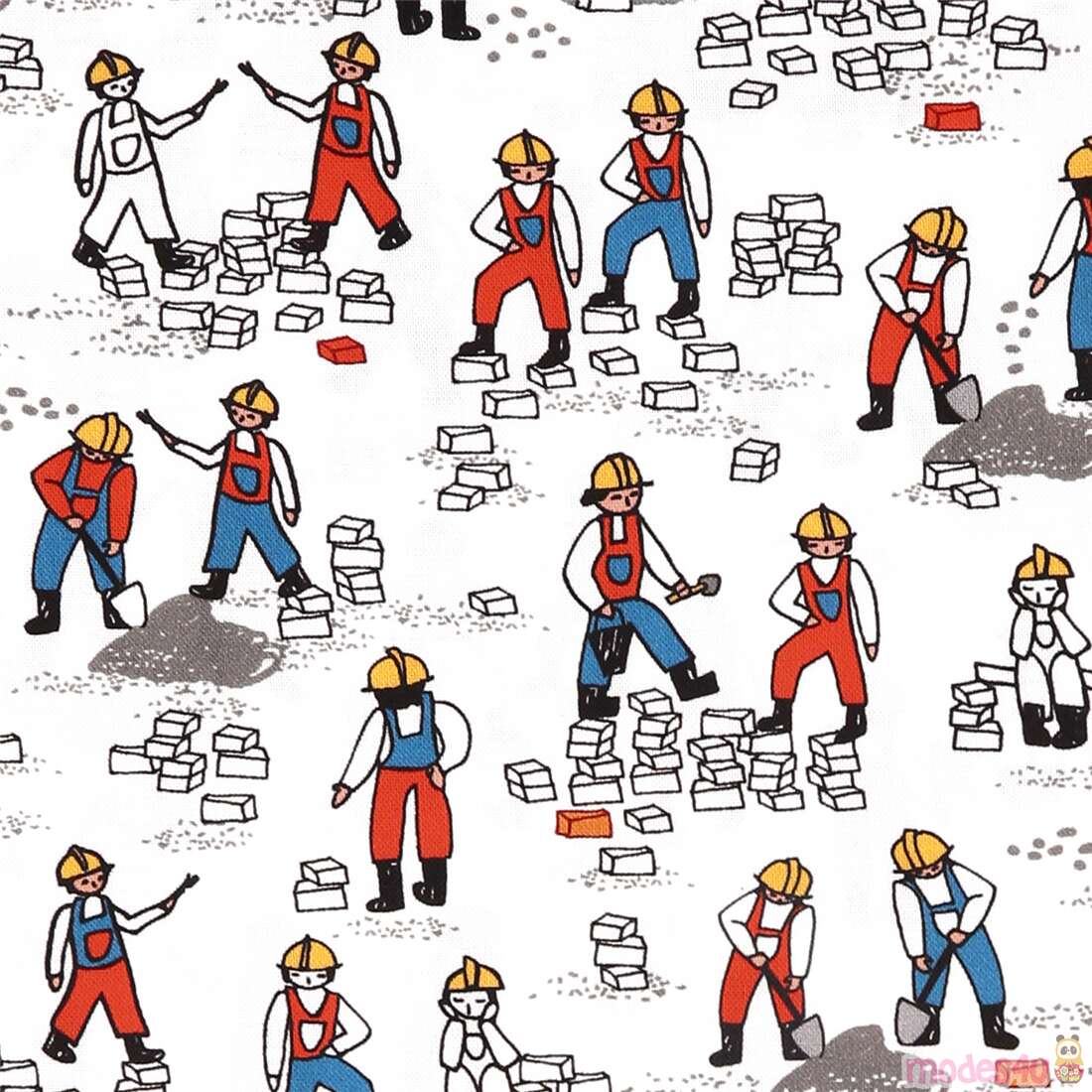 Construction Site Worker People Overalls Fabric