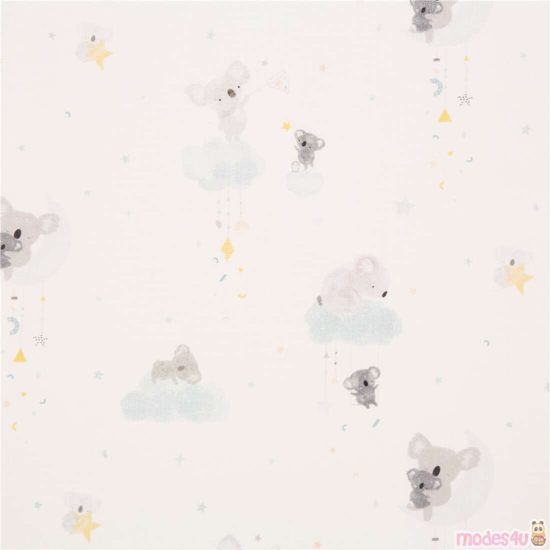 Koala Me Crazy Dreaming Clouds Hanging Stars Fabric
