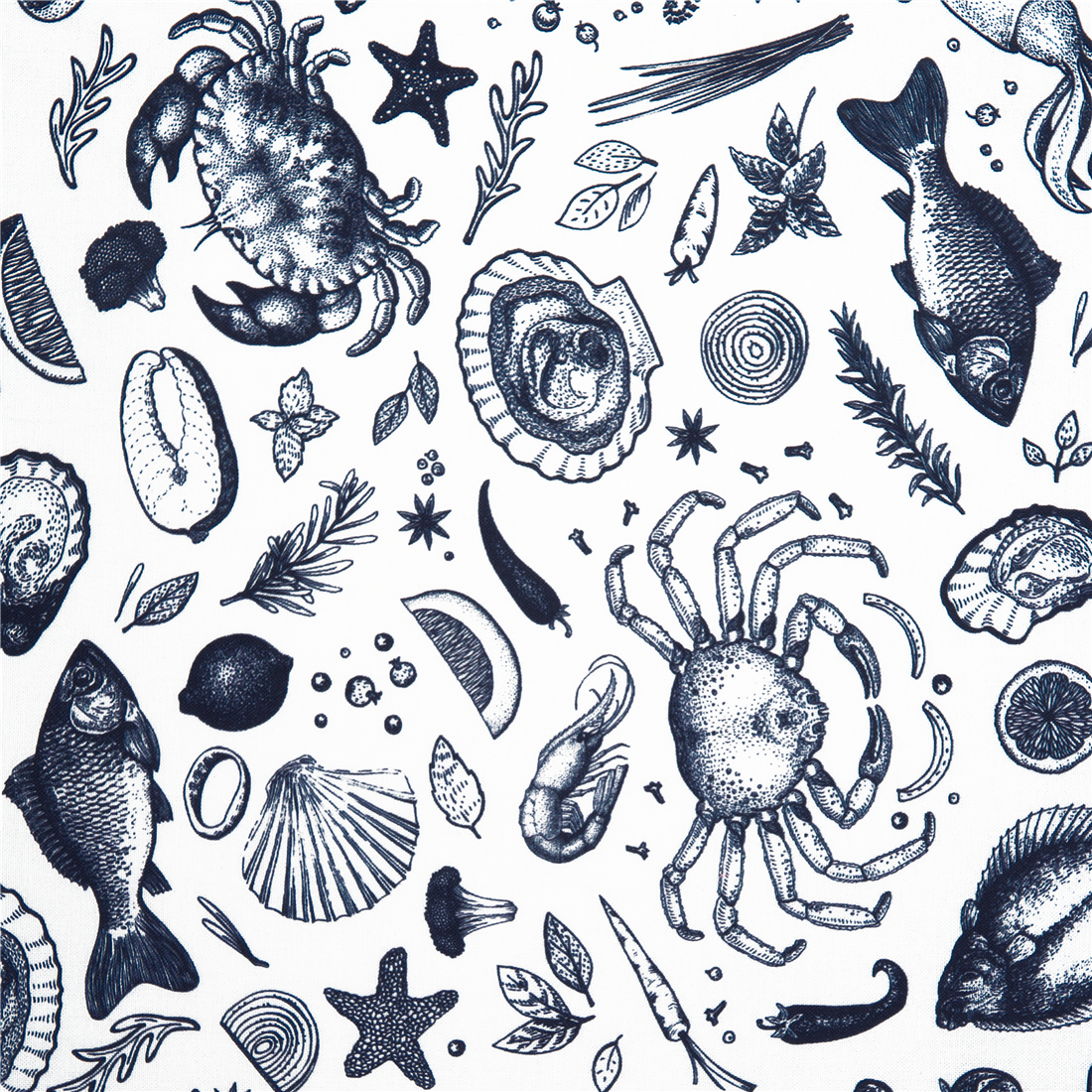 Catch of the Day Ocean Creatures Fabric