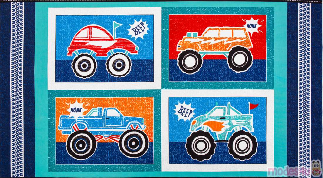 Big Motorsports Monster Trucks Tires Edged Fabric