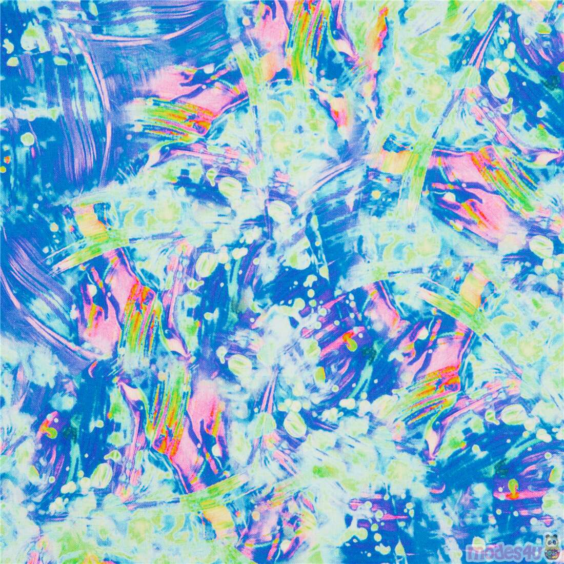 Bright Colourful Abstract Paintstrokes Fabric