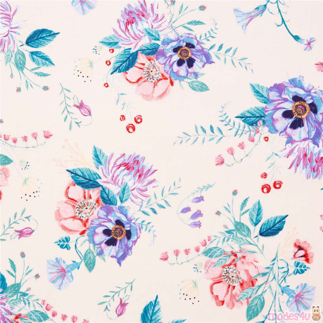 Wild Bouquet Tumbling Botanicals Fabric