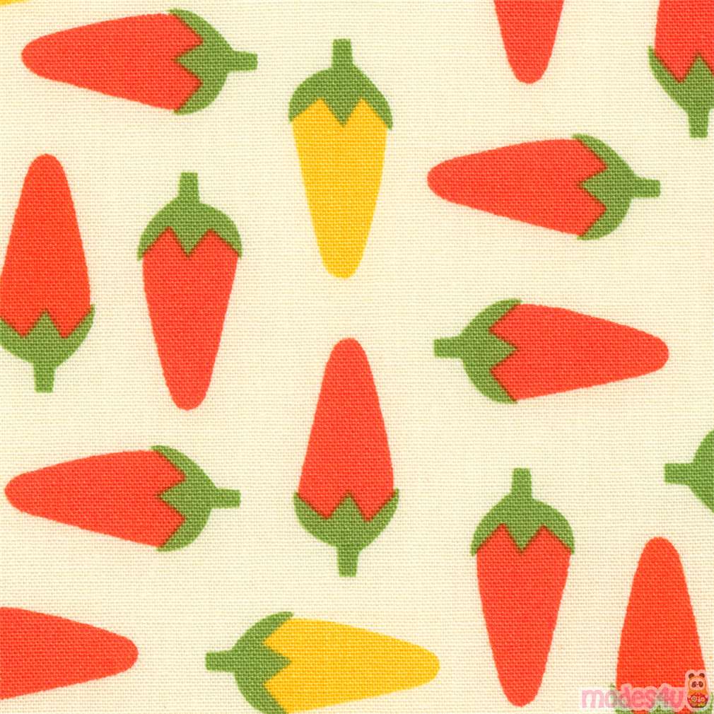 Simple Food Chili Peppers Fabric