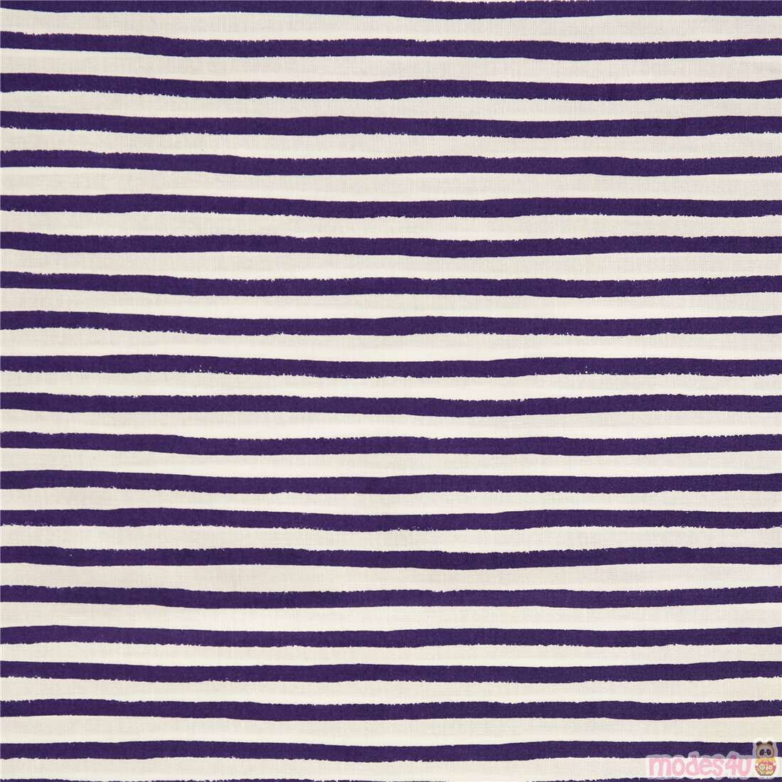 Dark Purple Painted Wobbly Stripes Fabric
