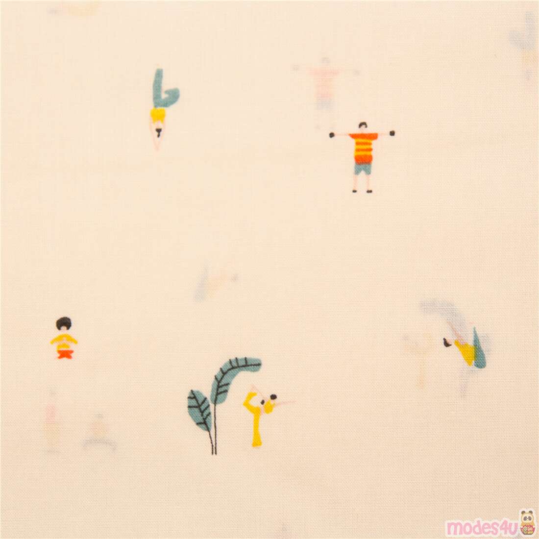 Minimalist Simple Illustration Exercise Artwork Fabric
