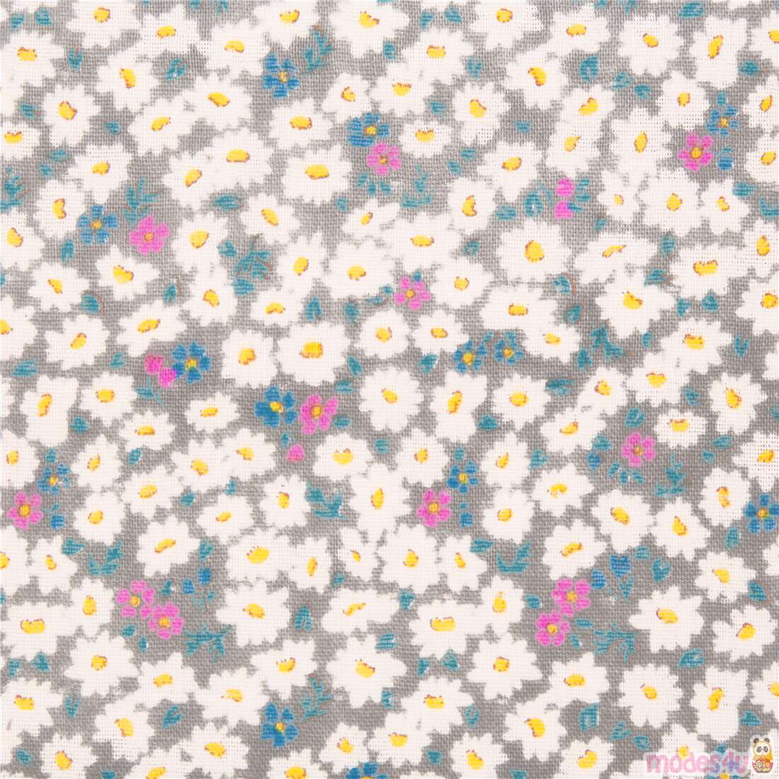 Watercolour Ditsy Print Small White Flowers Fabric