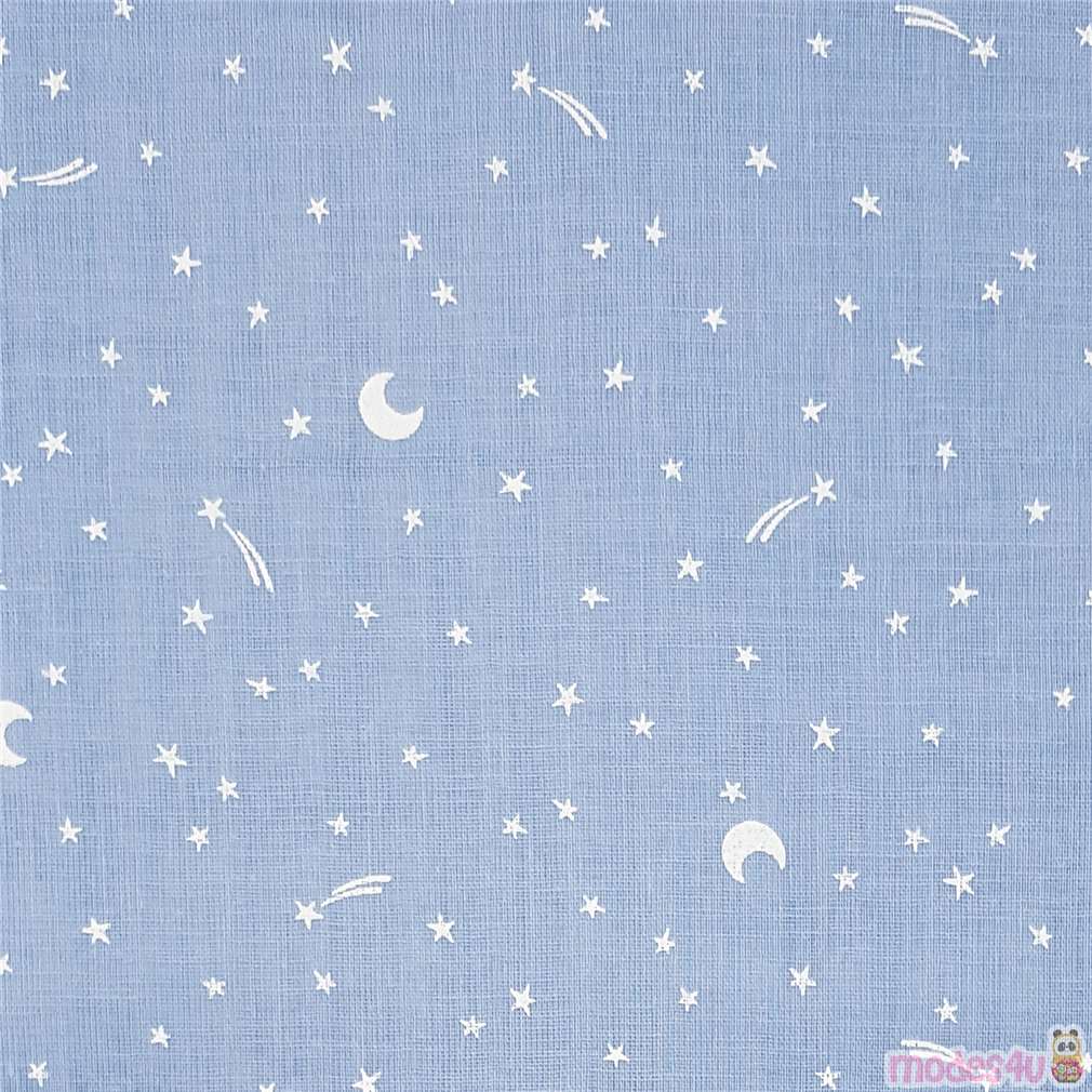Japanese Blue Starry Sky Double Gauze Fabric