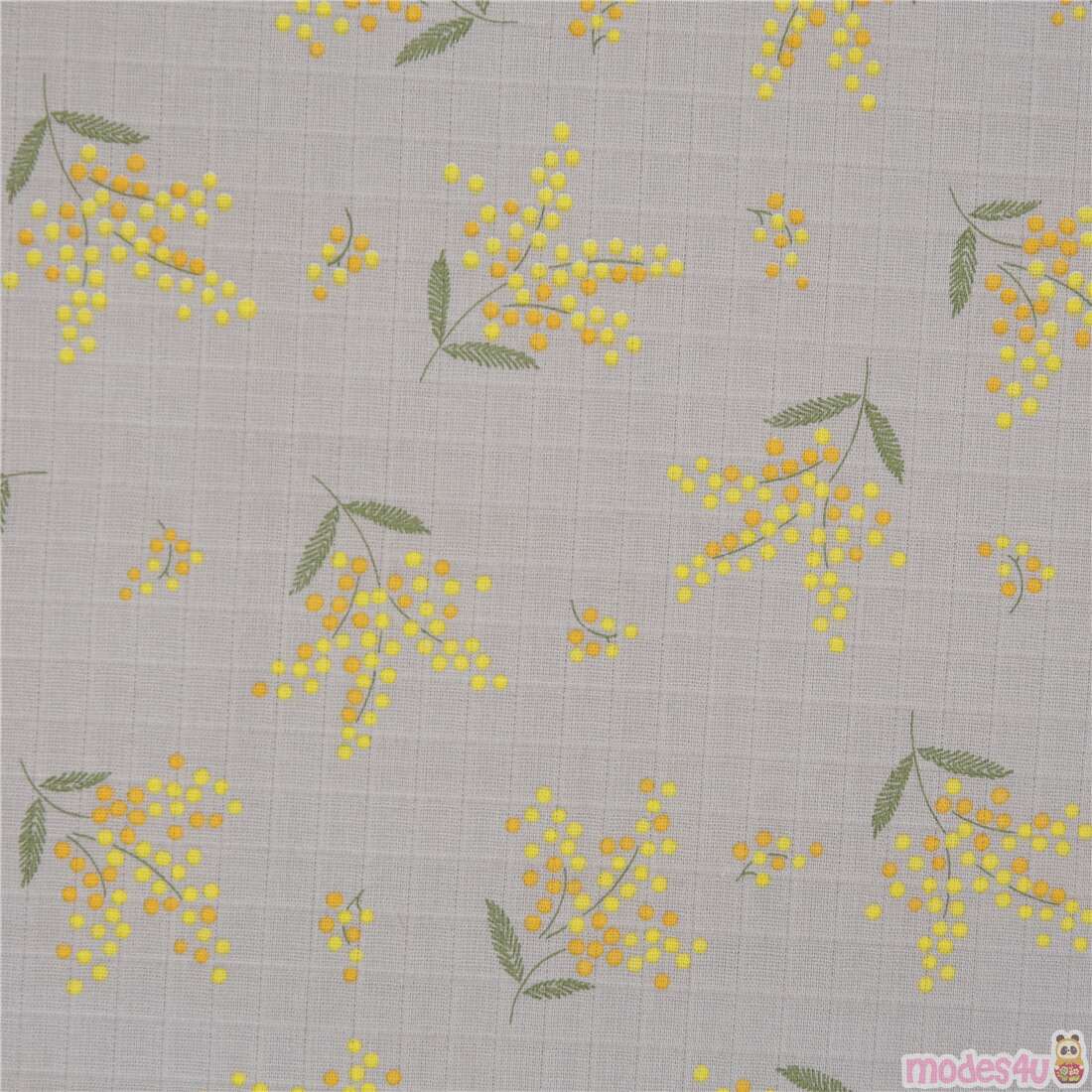 Tumbling Yellow Botanical Flower Checkered Fabric