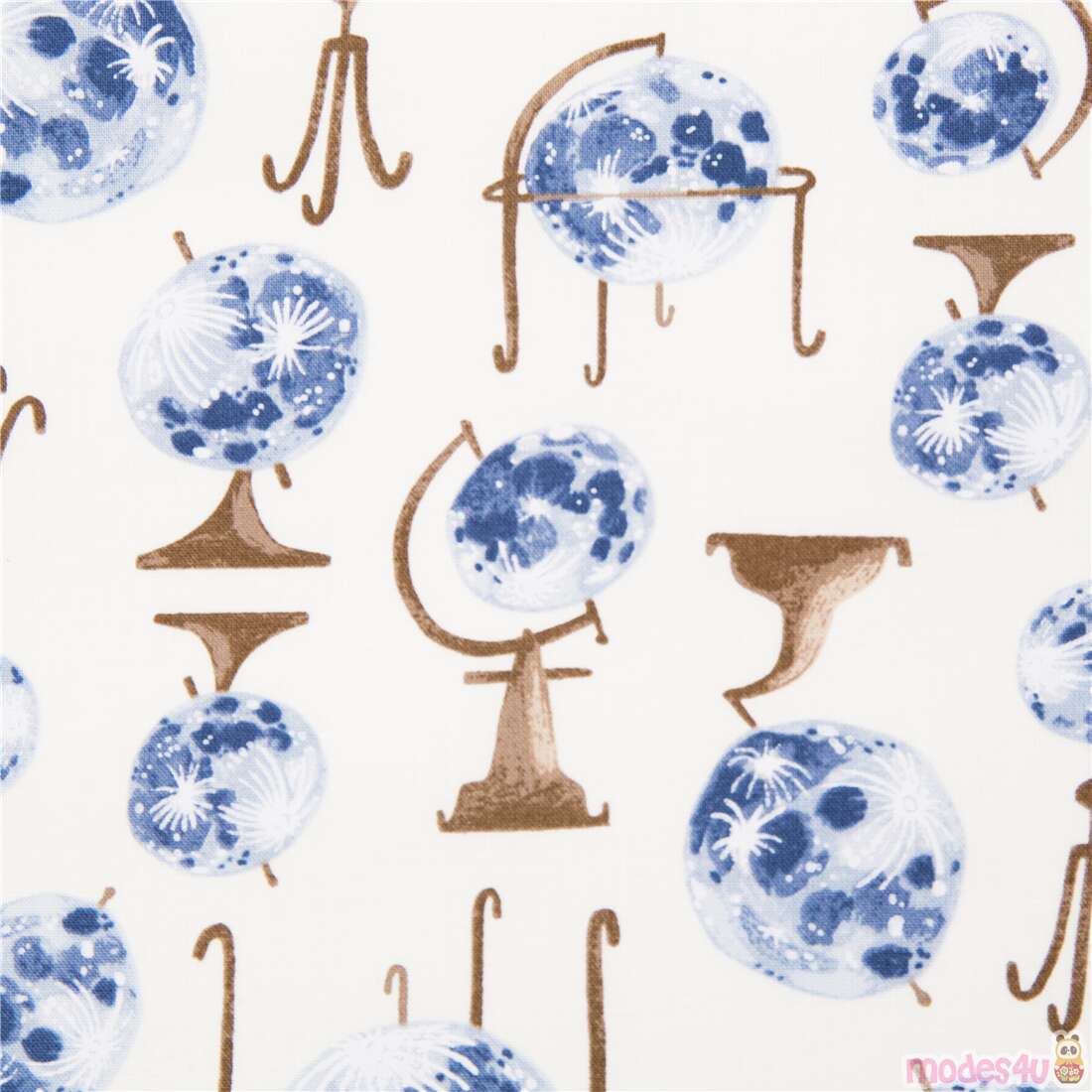 Starstuff Vintage Painted Moon Globes Astronomy Fabric