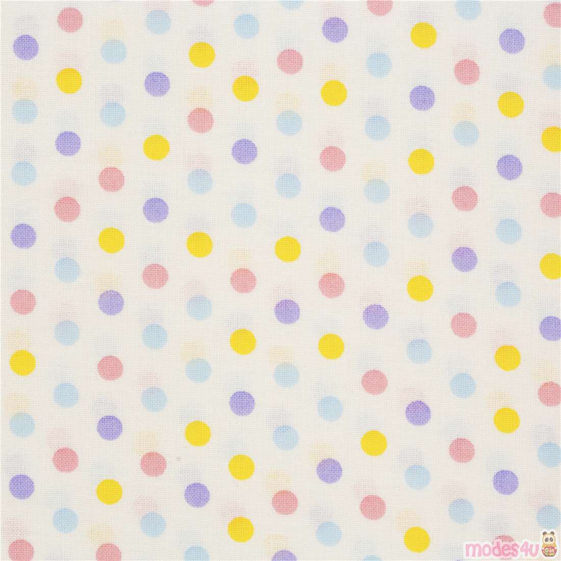Cute Pastel Polka Dots off-White Fabric