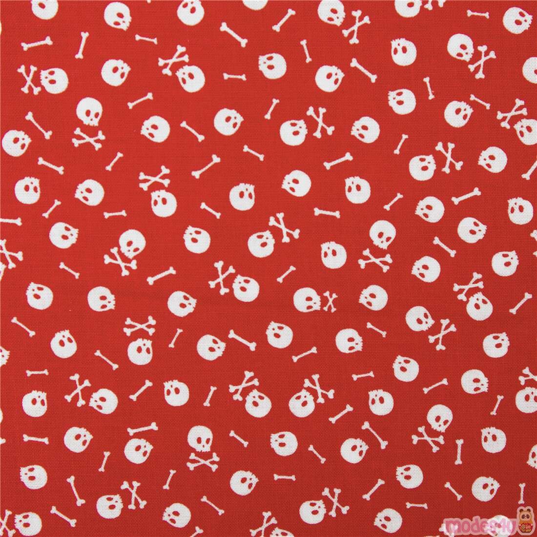 Tossed Mini Skull and Crossbones Fabric