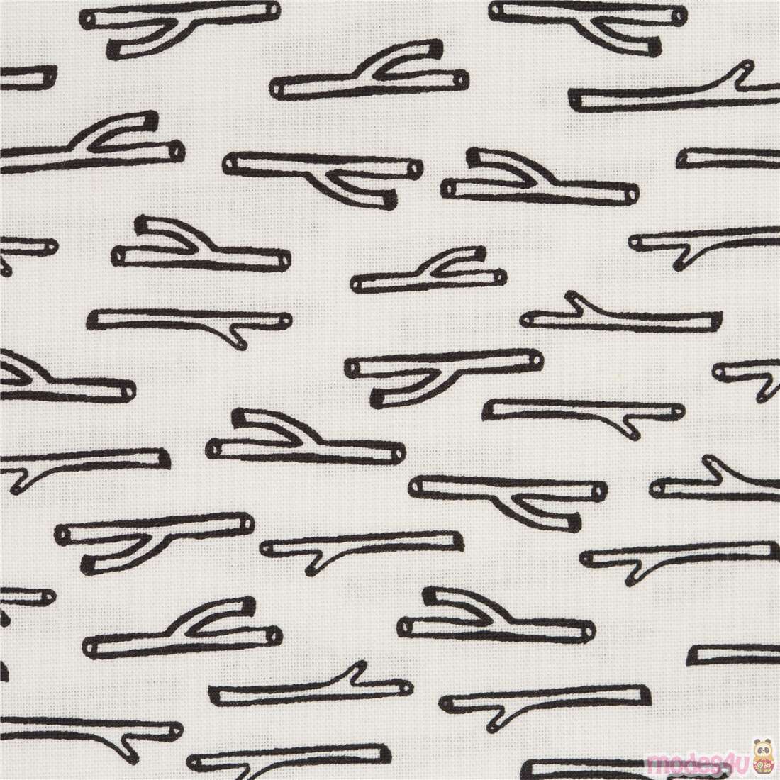 Simple Illustrated Twigs Fabric