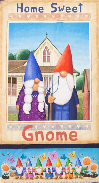 Tela con panel de gnomos de colores Tela