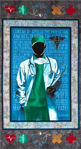 Doctor Hippocractic Oath Silhouette Panel Fabric
