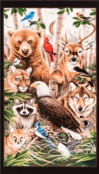 Wildlife Refuge Animals Forest Panel Fabric