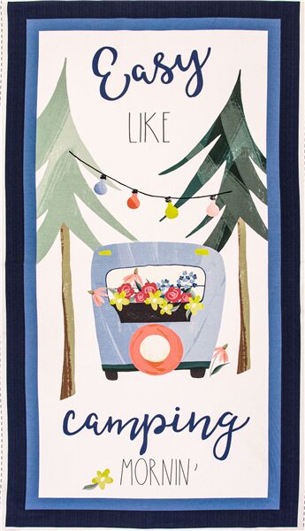 Campervan Morning Flower Trailer Panel Fabric