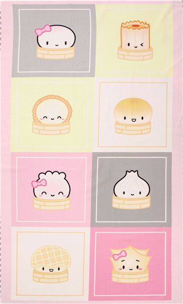 Steam Team Pastel Square Dim Sum Fabric