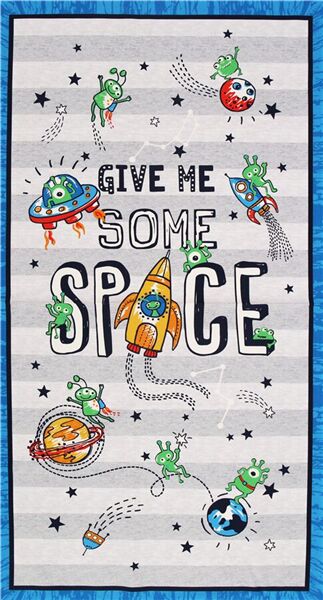 Give Me Some Space Ship Rocket Alien Fabric