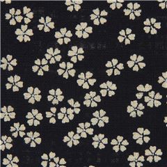 Índigo Profundo Mini Delicada Flor de Cerezo Sakura Tela