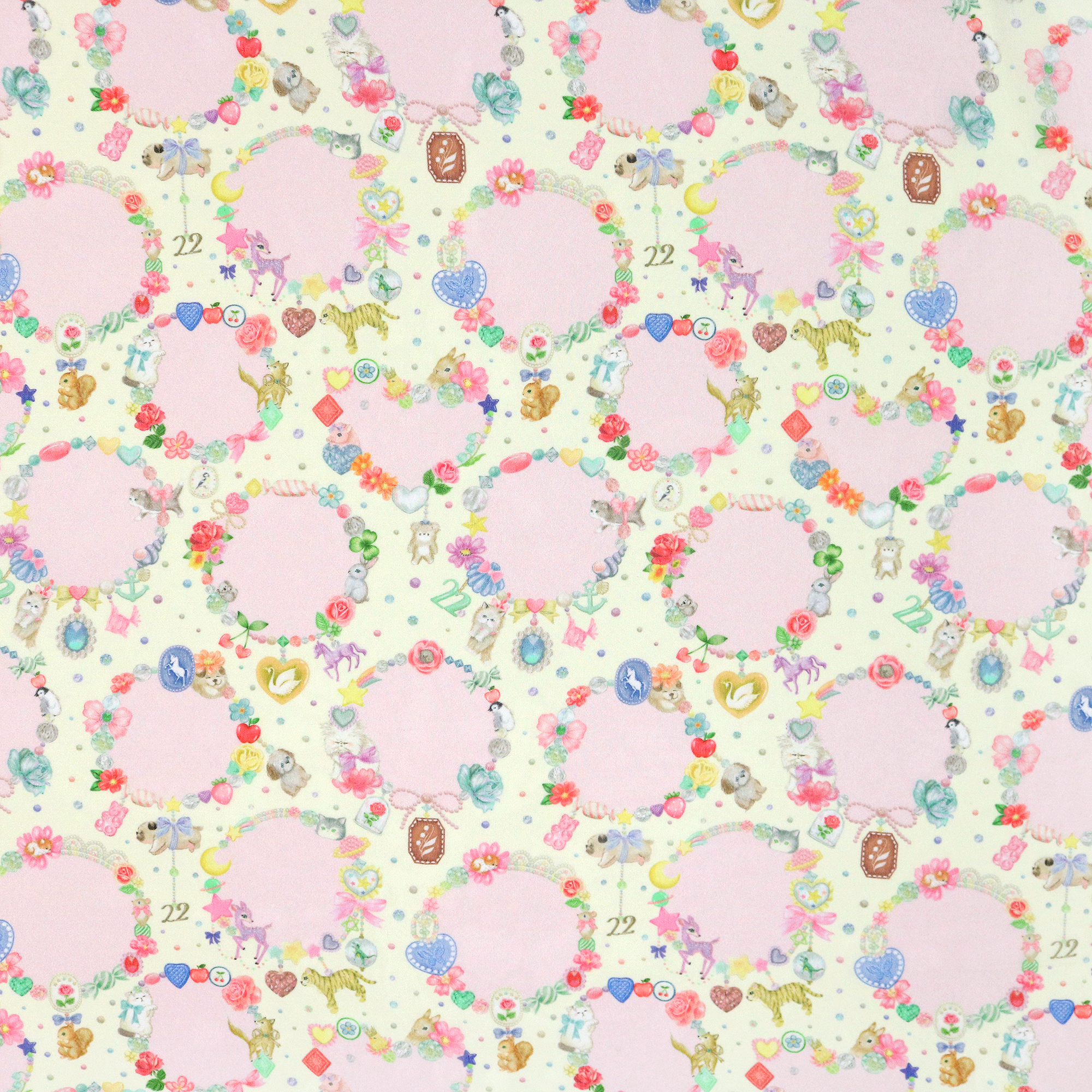 22nd Anniversary Charm Bracelet Circle Frames Chiffon Fabric