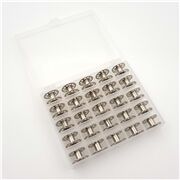 25pc Box Set of Class 15A Metal Sewing Machine Bobbins 20mm x 11mm