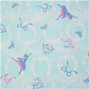 Tissu Oxford bleu danseuses de ballet, diad&egrave;mes, ballerines, import&eacute; du Japon