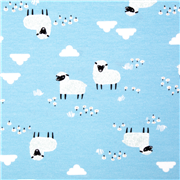 Farm Life Sheep Clouds and Flowers Stretch