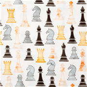 White Stamped Game Chess Piece