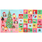 Girls Party Christmas Tree Advent Calendar Panel