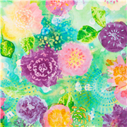 Colourful Painted Pastel Flowers Remnant