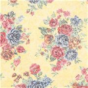 tessuto beige chiaro oxford laminato rose vintage fiori