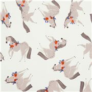 Illustrated Grey Ponies Wearing Flower Garland