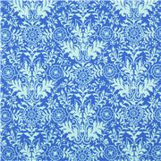 tessuto Ink and Arrow cotone USA motivo riflettente damascato blu