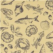 tessuto giallo giapponese animali marini pesci granchi