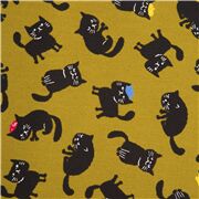 Khaki Funny Black Cats Cute Hats Kuroneko