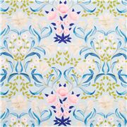 Hellblauer Stoff mit rosa wei&szlig;en Blumen