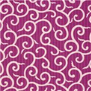 Magenta White Swirls Karakusa Pattern