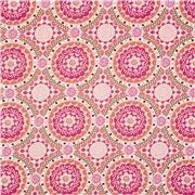 Mandala disegno geometrico cerchi Xs tessuto rosa
