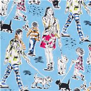 Dog Walking Colourful Sketch
