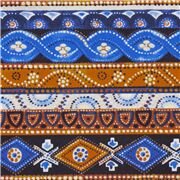 Balinese Dots Brown Blue Striped