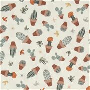 tessuto ver cactus vasi fiori cotone