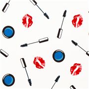 Mascara und Lippenstift Baumwolle Girly Glam