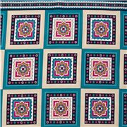 Provencial Style Teal Beige Square Tiles