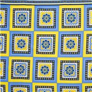Provencial Style Blue Yellow Square Tiles