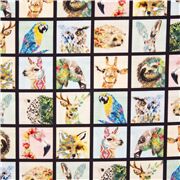 Cuadrados Multicolores Con Retratos De Animales Y Flores