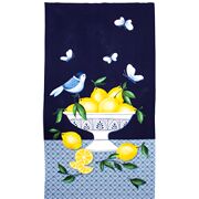Uccello Fresco Al Limone Farfalla Ciotola Di Frutta Pannello